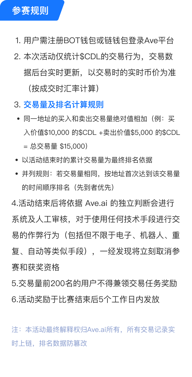 AVE X $CDL Trading Sprint